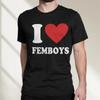 Забавная Хит Продаж I Love Fembos С Принтом Высококачественная Мужская Хлопковая Футболка с Коротким Рукавом и Круглым Вырезом Повседневный Мужской Топ