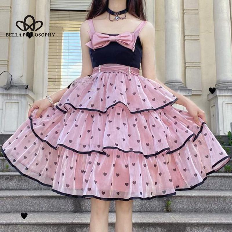 Лолита Guardian, милое платье с бантом и тортом, милое женское платье принцессы с подтяжками и принтом Sweet JK