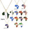 HY European and American Stainless Steel African Diamond Drop Necklace with Bamboo Chain Unisex Gift Jewelry