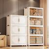 Multi-Layer Double-Door Plastic Storage Cabinet: Shoe, Toy, & Snack Organizer for Living Room