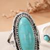 4 шт./компл. женское кольцо на палец в богемном стиле, нерегулярный набор с перьями, бирюзовый декор, широкий палец