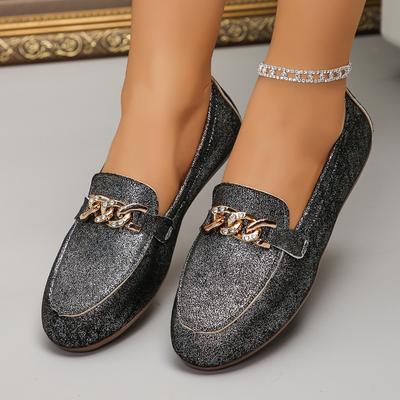 Женские туфли Doudou большого размера, новые весенне-осенние, с круглым носком, металлической пряжкой, с мелким вырезом, удобной плоской подошвой, женские повседневные туфли