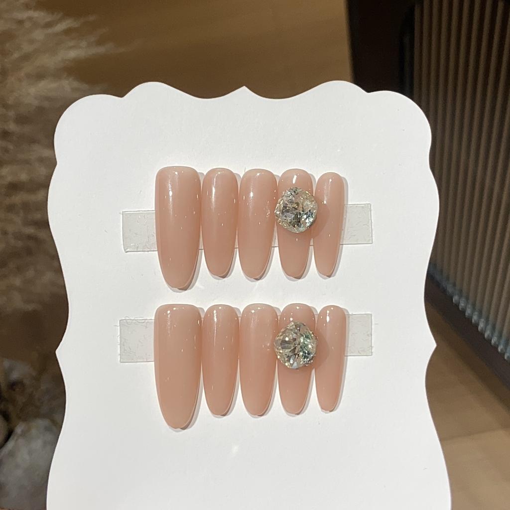 Ежедневный простой отбеливающий чай с корицей и молоком, квадратный бриллиант, универсальный маникюр, чистый телесный, съемный, носимый, броня