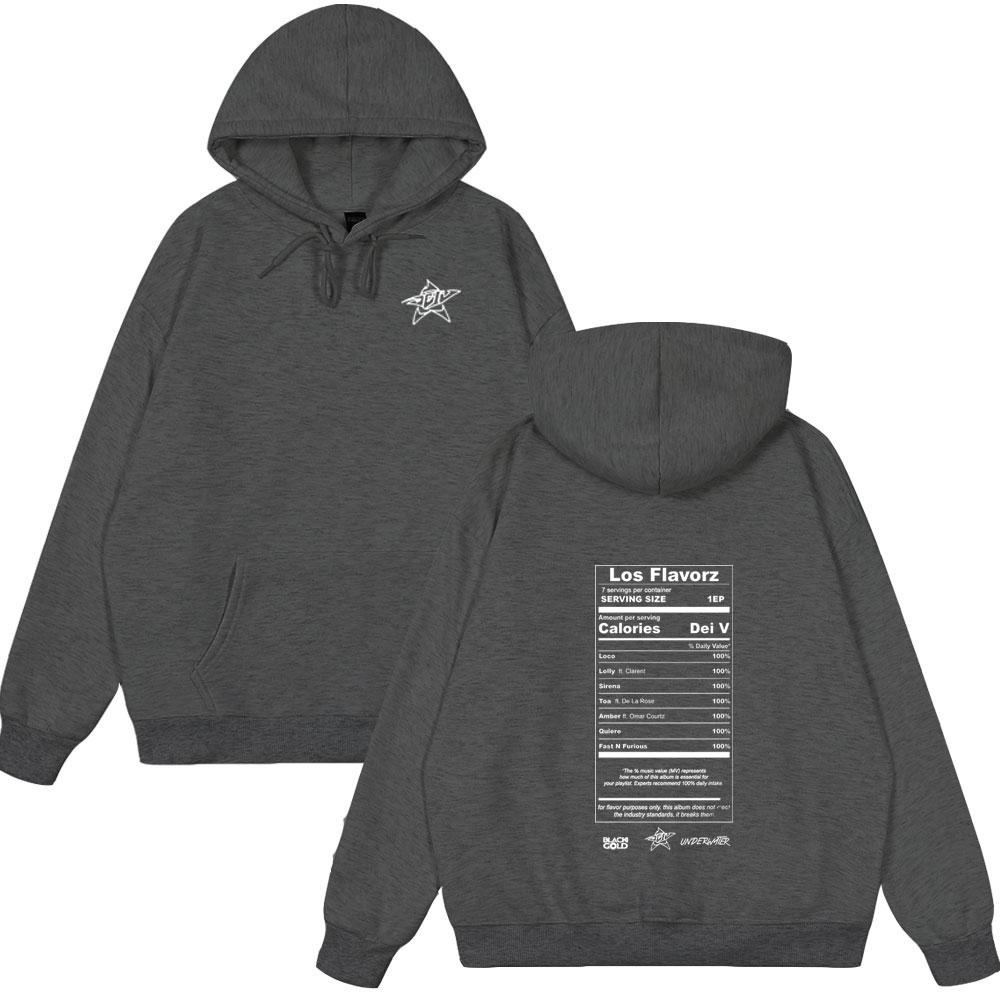 Rapper Dei V Los Flavorz Album 2025  Hoodies Men Women Clothing Fashion Hip Hop Long Sleeve Sweatshirt Casual Oversized Hoodies