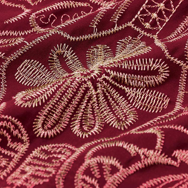 EDOLYNSA 2024 Gold Thread Embroidered Plus Size Casual Vacation Beach Dress Summer Swimsuit Coverup For Women V Neck Bat Sleeve Black Kaftan