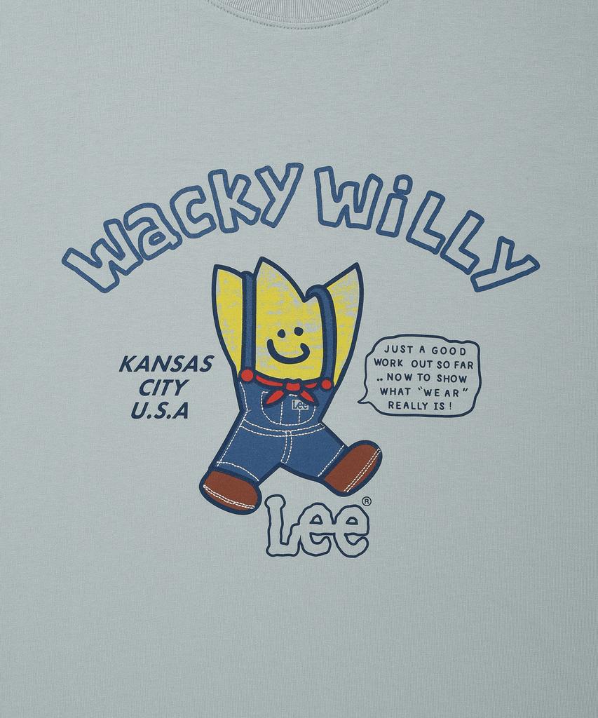 WACKY WILLY [Wacky Willy X Lee] Graphic Short Sleeve T-Shirt Blue