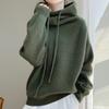 Women's Fashion Casual Fall Winter Solid Color Print Long Sleeve Hooded Sweaters