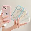 Fashion Cute Transparent Curly Wave Case for iPhone 16 15 14 13 12 11 Pro Max X XR XS Hybrid Shockproof Bumper Cover Capa Aesthetic