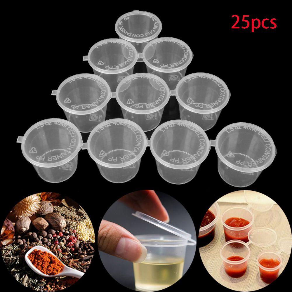 25Pcs Reusable Plastic Takeaway Pigment Paint Box Palette Food Containers Sauce Cup
