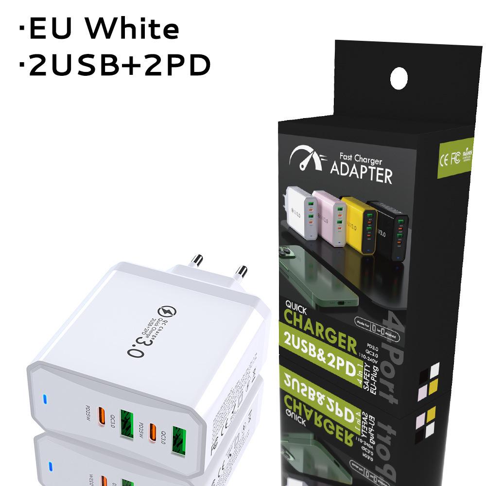 Быстрое зарядное устройство GaN с двумя портами PD65W для компьютеров и планшетов - Стандарт ЕС