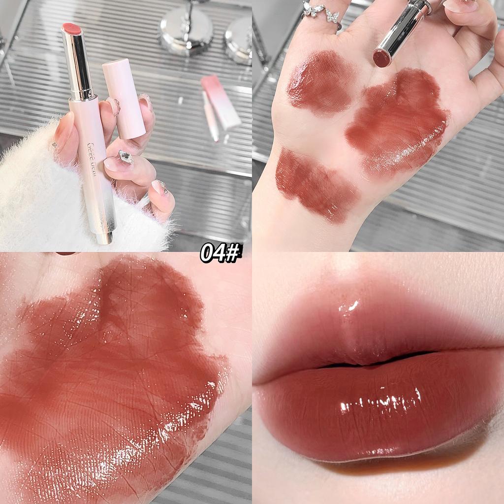 Lip Gloss, Water-glossy Mirror-like Pouty Lips, Moisturizing and Non-sticky, Long-lasting, Youthful-looking Lip Balm for Women