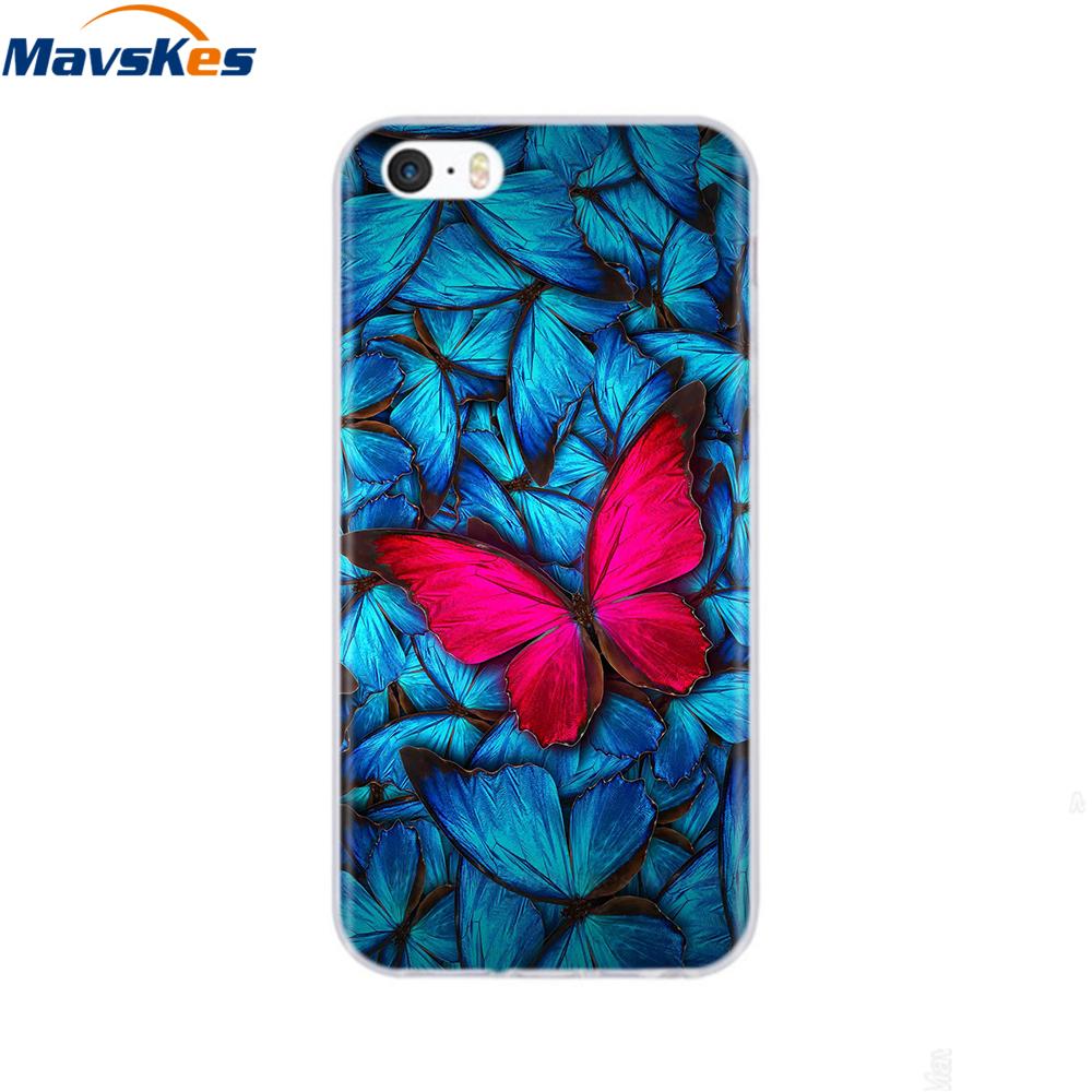 Мягкий чехол из ТПУ для iPhone 4 4s 5 5s SE 6 6s милый мультяшный кот цветок модный силиконовый чехол-бампер для телефона полная защита