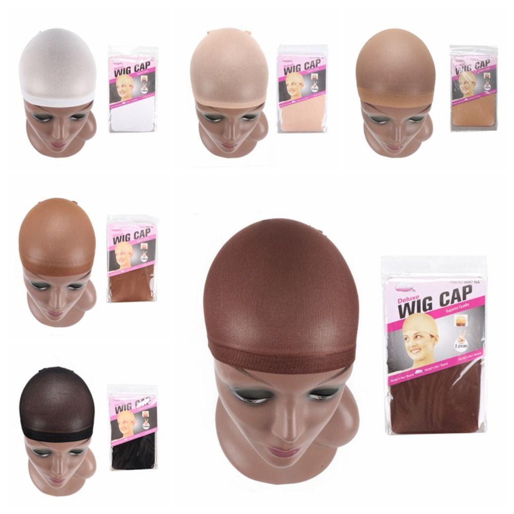 2Pcs Invisible Wig Cap Elastic Hair Net Wig Accessories Stocking Wig Caps for Making Wigs