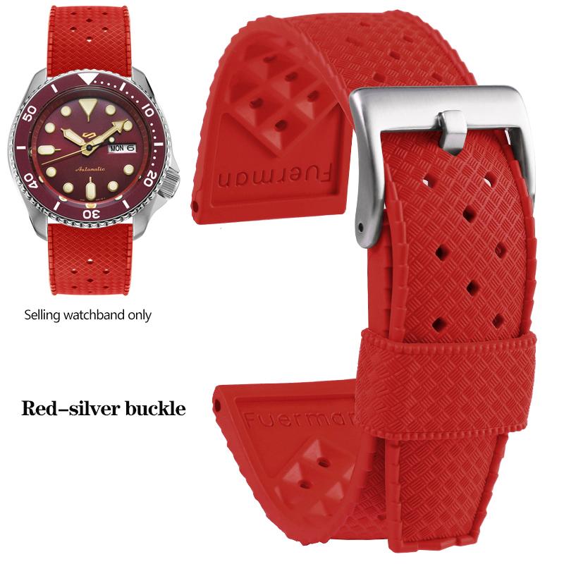 Tropical Rubber Strap for Seiko SRP777J1 Soft Silicone Diving Waterproof Breathable Sport Wristband Men 20mm 22mm Watch Band