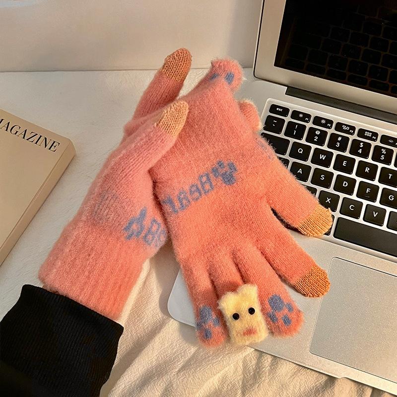 Теплые перчатки для осени и зимы с добавлением флиса и утолщением, а также теплые перчатки для велоспорта на открытом воздухе