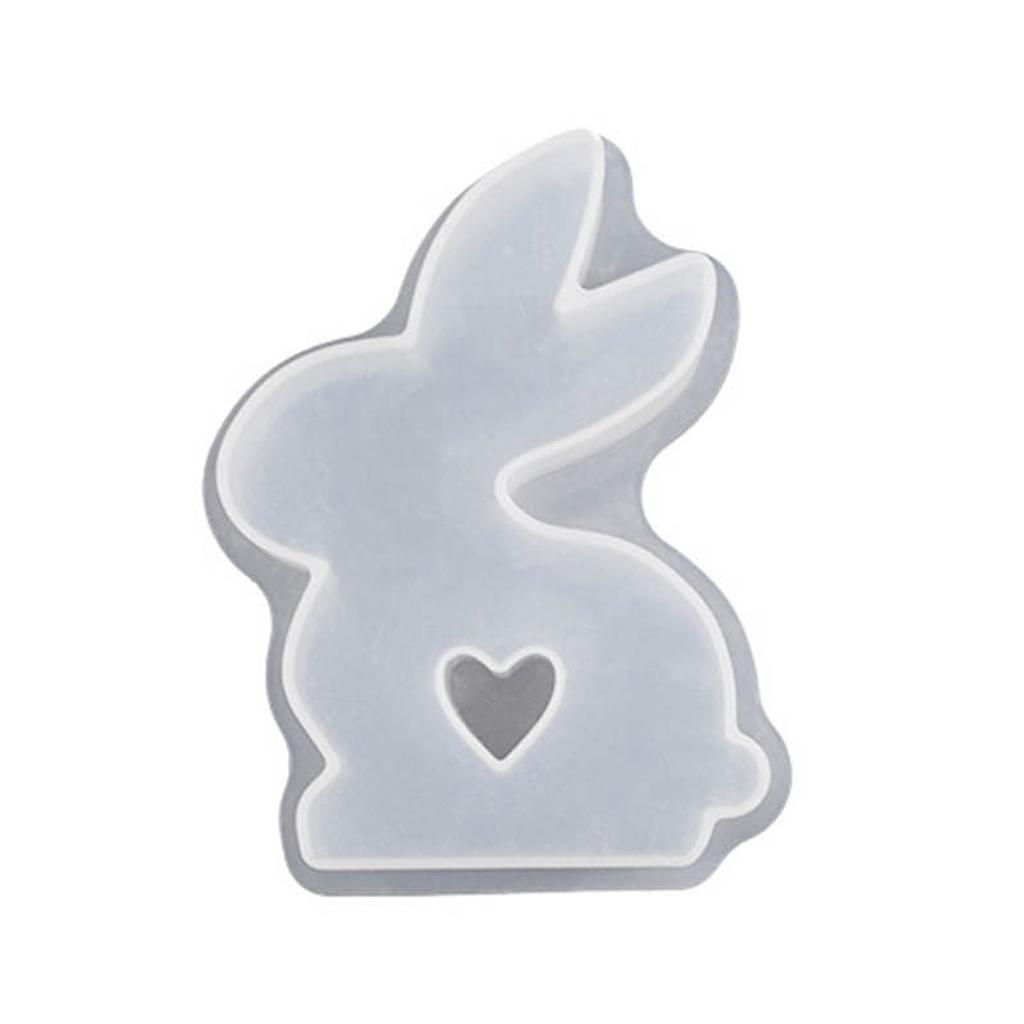 Форма из смолы «Пасхальный кролик» для DIY-поделок, гипсовых украшений, декора для пасхальной вечеринки, формы для эпоксидной смолы, антипригарная, легко извлекается