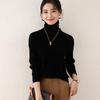 TUHUANG Women's Pure Wool High-Neck Knit Pullover