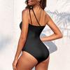 Women Monokini Sexy One-Shoulder Solid Color One-piece Bikini Solid Color Quick Drying Slim Fit Beachwear