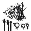 Comprehensive 45 Piece Kit of Push Mount Cable Zip Ties and Wire Harness Clips