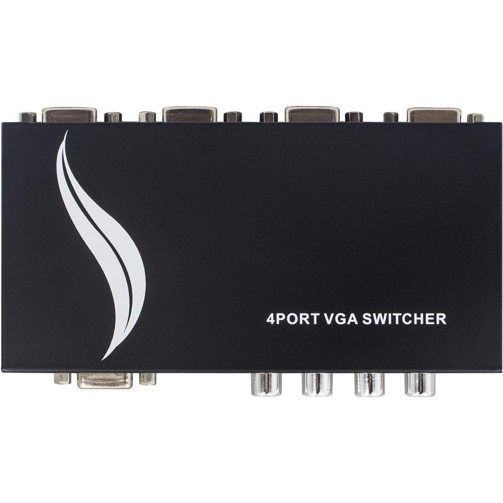 Duttek VGA 4-портовый переключатель VGA для и Переключатель Plug and Play, Входы/1 Выход, 15HDF, 4-портовые ПК, Ноутбуки, Настольные компьютеры, Мониторы, Проекторы, Телевизоры,