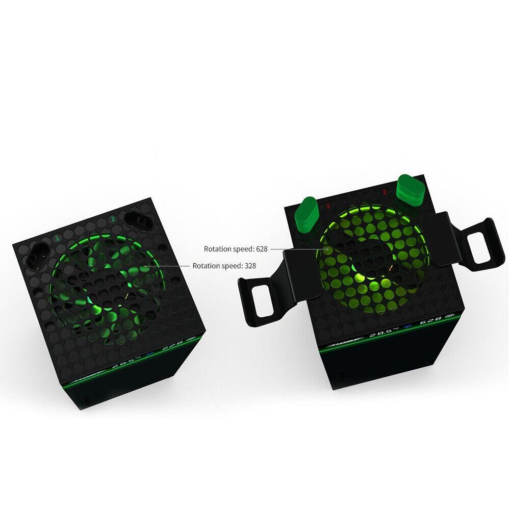Охлаждающий вентилятор для Xbox Series X/S, зарядная станция с 2 аккумуляторными батареями емкостью 2640 мАч, 3 скорости вращения вентилятора, дисплей температуры, RGB-подсветка