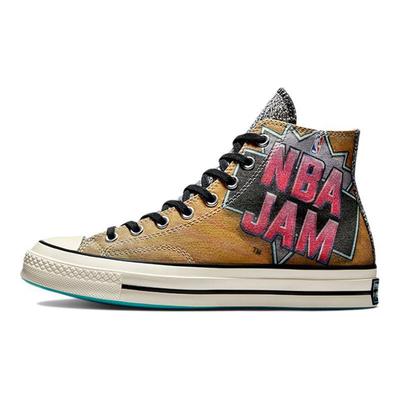 Кроссовки унисекс NBA Jam x Chuck 70 High Hardwood Floor Коричневый Солнечно-красный Электрический-аква 171692C