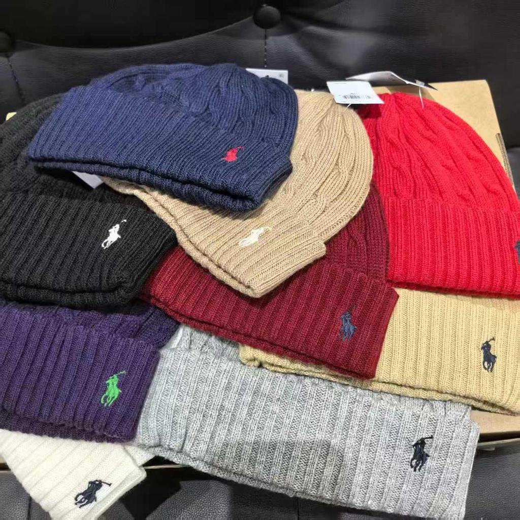 Winter Classic Cable Knit Wool Blend Scarf & Hat Set with Pony Embroidery for Couples