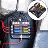 6/12 Way Blade Fuse 12-24V Car Boat Fuse Box Holder With Plastic Cover For Power Panel Board Camper RV Accessorie