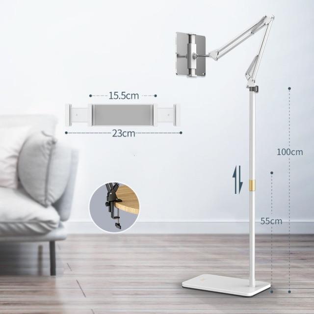 Алюминиевый масштабируемый гибкий кронштейн, напольная подставка для телефона, держатель для планшета, поддержка Xiaomi iPad Pro12.9, кронштейн для крепления на шезлонг-кровать