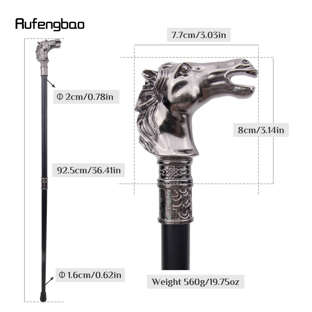 Трость для ходьбы с изображением лошадиной щетины, декоративная, винтажная, для вечеринок, модная, посох для ходьбы 93 см
