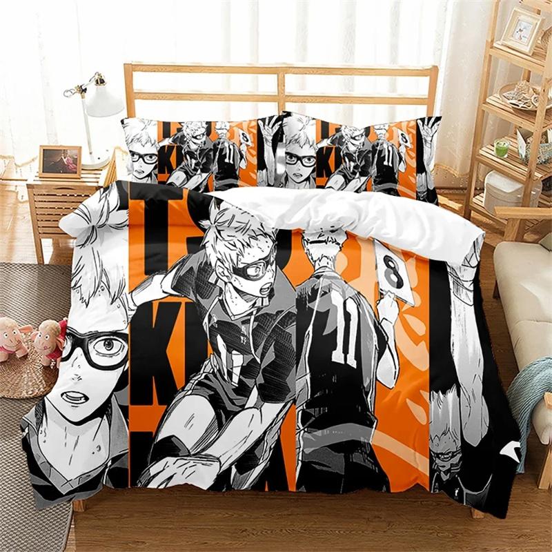 Постельное белье Haikyuu Волейбол Комплект постельного белья Твин Фулл Квин Кинг 3D Печать Пододеяльник Комплект постельного белья для спальни взрослого