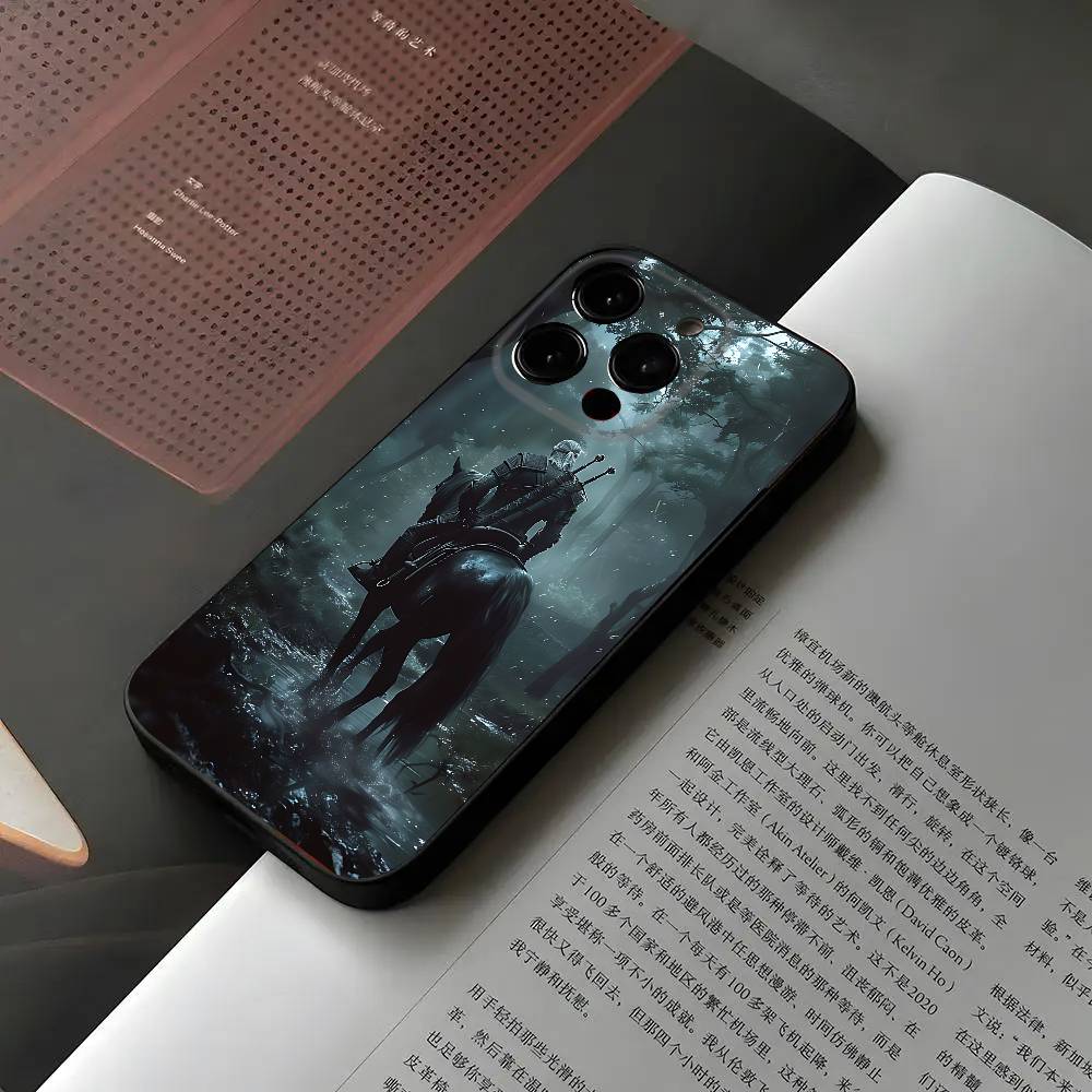 Чехол для телефона Игра The R-Witcher Для iPhone 16 15 11 13 14 Pro Max 7 8 Plus X Xr Xs Max 12mini Черный Чехол-Крышка