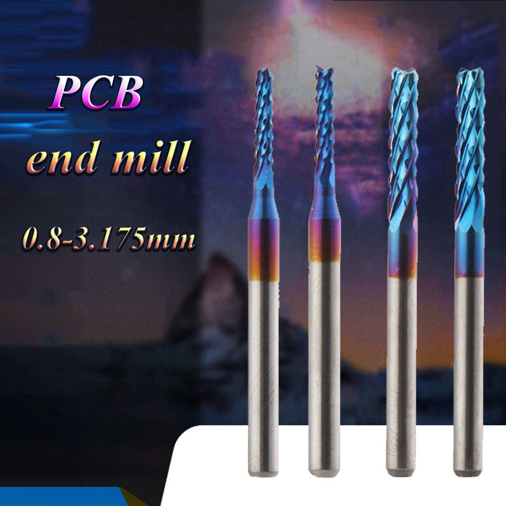 0.8-3.175mm Straight Shank PCB Machine Engraving Cutting Edge Cutter Milling Cutter End Mill Carbide