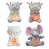 Cute Animal Baby Sound Machine with Music Lights Rhythmic Breathing Motion Comfort Doll Plush Stuffed Animal for Newborn Infants