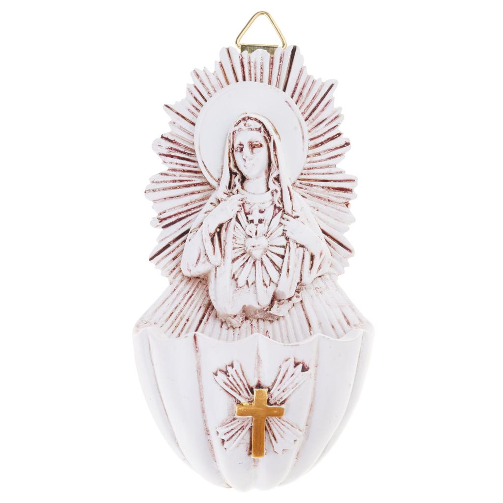 Элегантная настенная чаша для святой воды, ящик-ключница, полимерная скульптура для христианского домашнего декора для прихожей или офиса