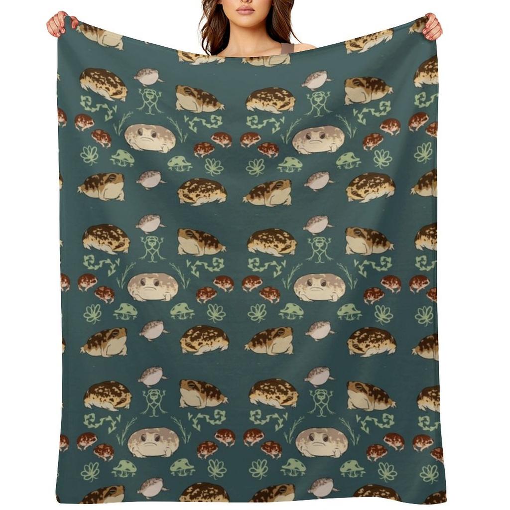 Rain Frog Pattern Throw Blanket Vintage Comforter For Baby Fashion Sofas Blankets