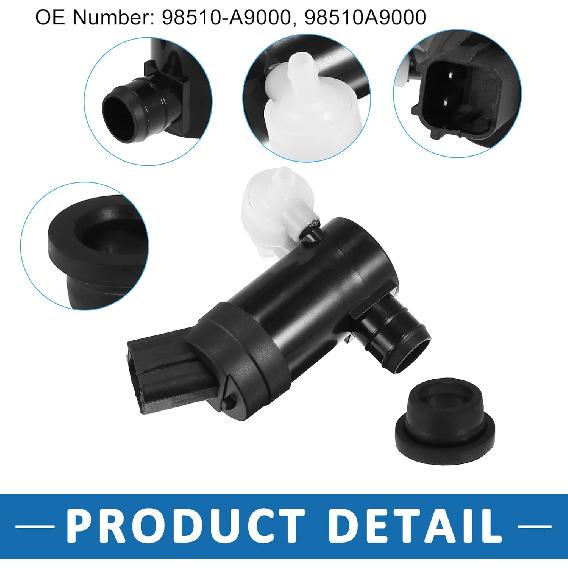 Windshield Washer Motor Pump 98510-A9000 for Kia Sedona 2015-2019 Black
