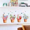 Creative Flower Pot Wall Stickers For Living Room Bedroom Baseboard Removable Wall Decals Art Home Decor Plant Sticker