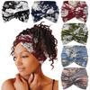 Bohemian Wide Edge Sports Headband Ladies Stretch Cross Print Yoga Stretch Hair Accessories Headband