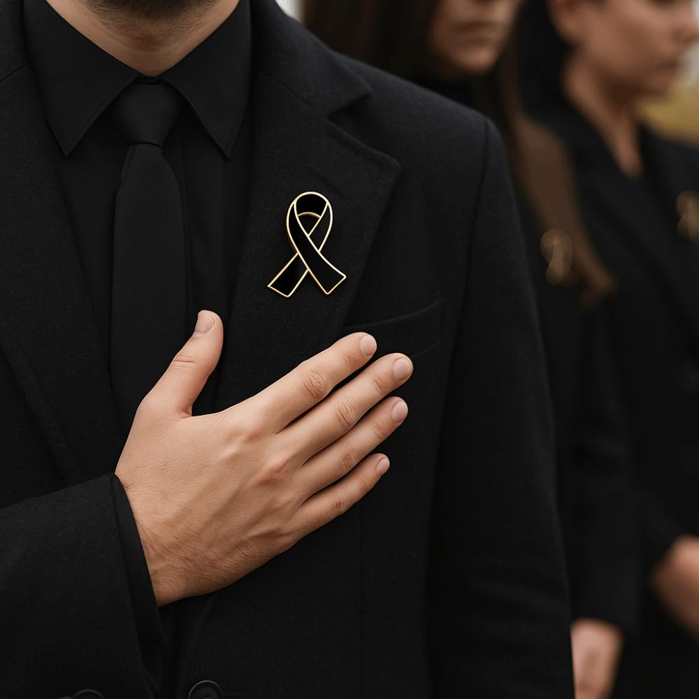 Awareness Funeral Ribbon Badge Brooch White Funerals Memorial Pin  Brooch Accessories