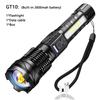 Ultra Bright LED Flashlight, Rechargeable Flashlight with High Brightness Side Light, Suitable for Outdoor Camping and Fishing