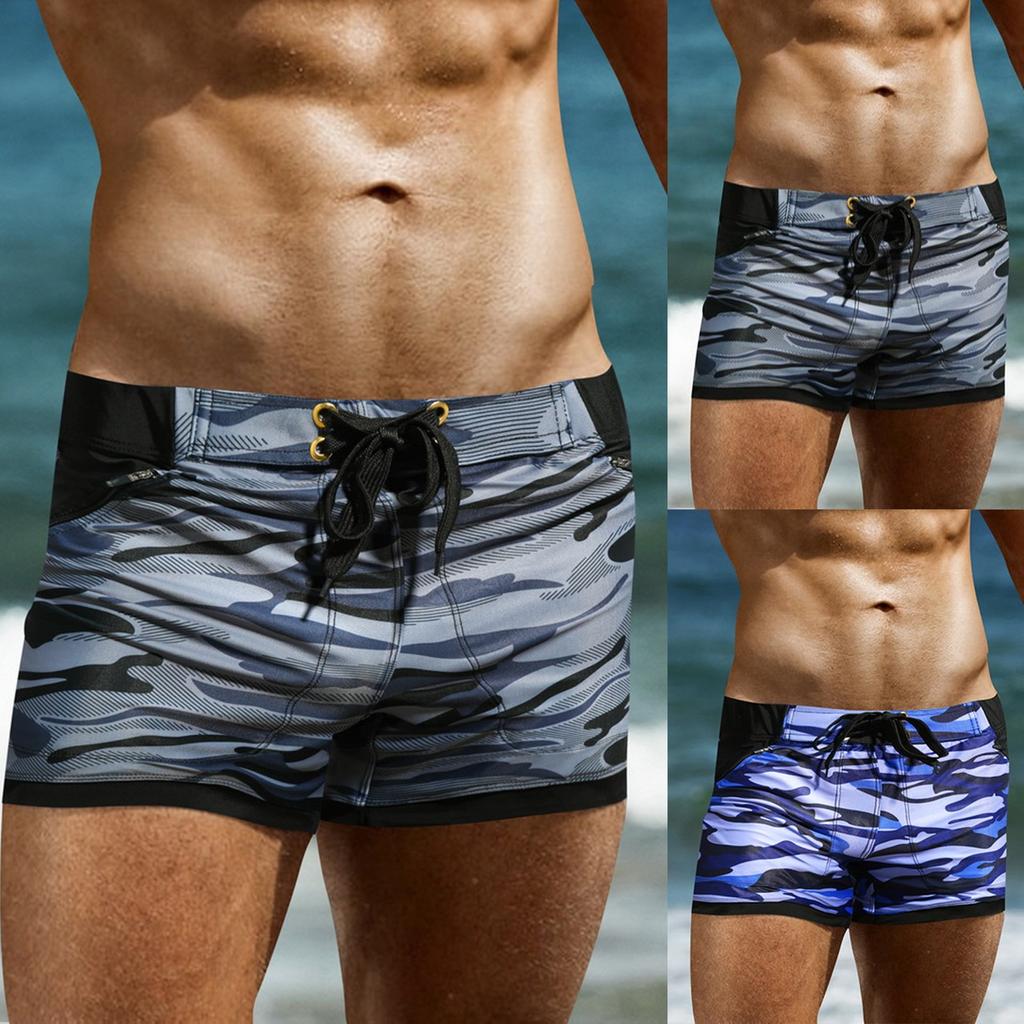 Сексуальные плавки с передним карманом, модные плавки с застежкой-молнией, мужские плавки, пляжные плавки Cross Border
