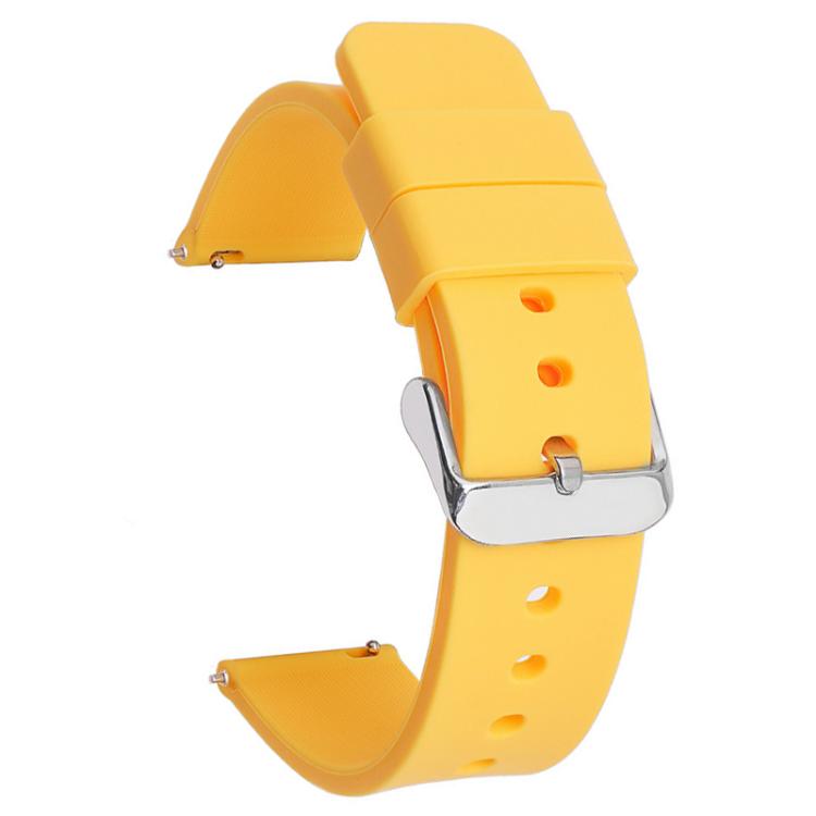 New Arrival 20mm Stainless Steel Silver Pin Buckle Solid Color Silicone Waterproof Watch Band