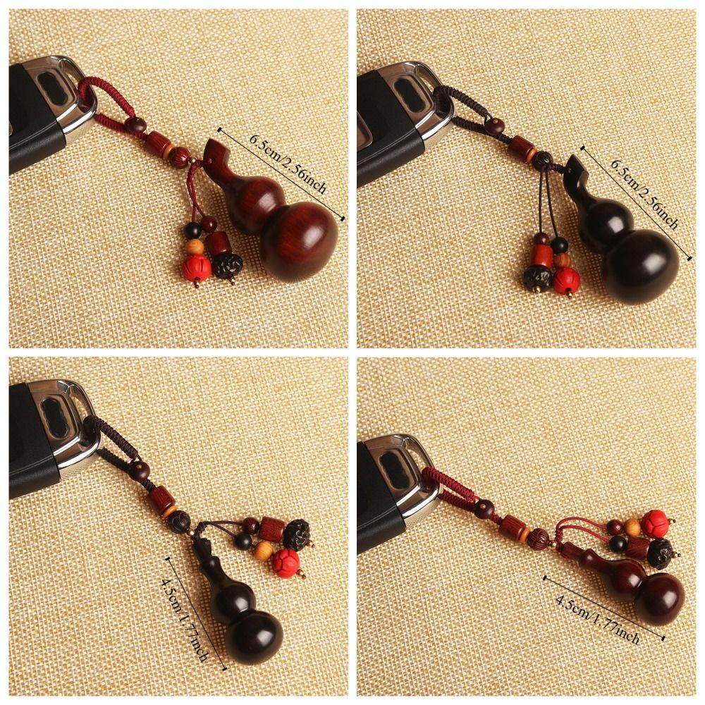 Polished Sandalwood Gourd Keychain Chinese Style Rosewood Car Keychain Man Gift