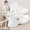 W2556 New Pure Color Women's Shoes  Autumn Korean Style Breathable Increased Platform Sports Casual Shoes Board Shoes Mid-Top