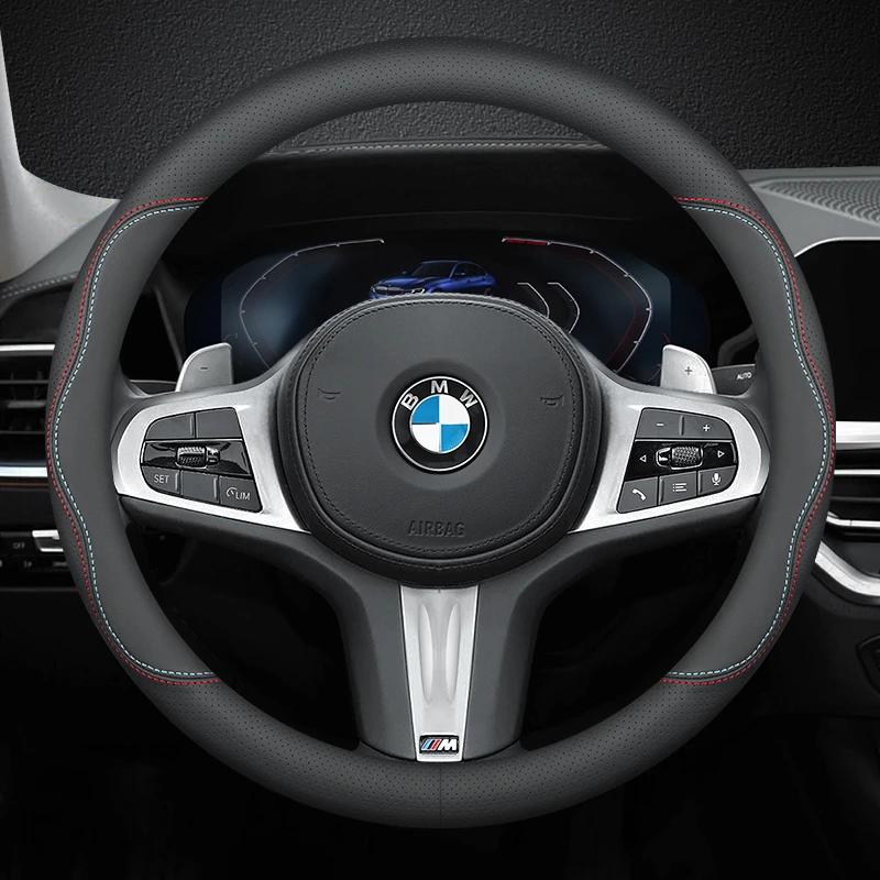 DKXA1 Leather Car Steering Wheel Cover for BMW 1 2 3 4 5 Series F40 G20 G26 G01 G02 G05 G06 G07 X1 X3 X4 X5 X6 X7 2011 - 2025