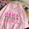 Trend Cotton WomenS TShirts Mama Funny Letter Printed Streetwear ONeck Breathable Loose Tops Summer Casual Female Clothes