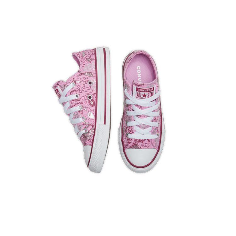 Converse Кеды Chuck Taylor All Star Дышащие с амортизацией Низкие Детские Канвасовые Розовые Для Детей Возрастом 3-7 Лет 667204C