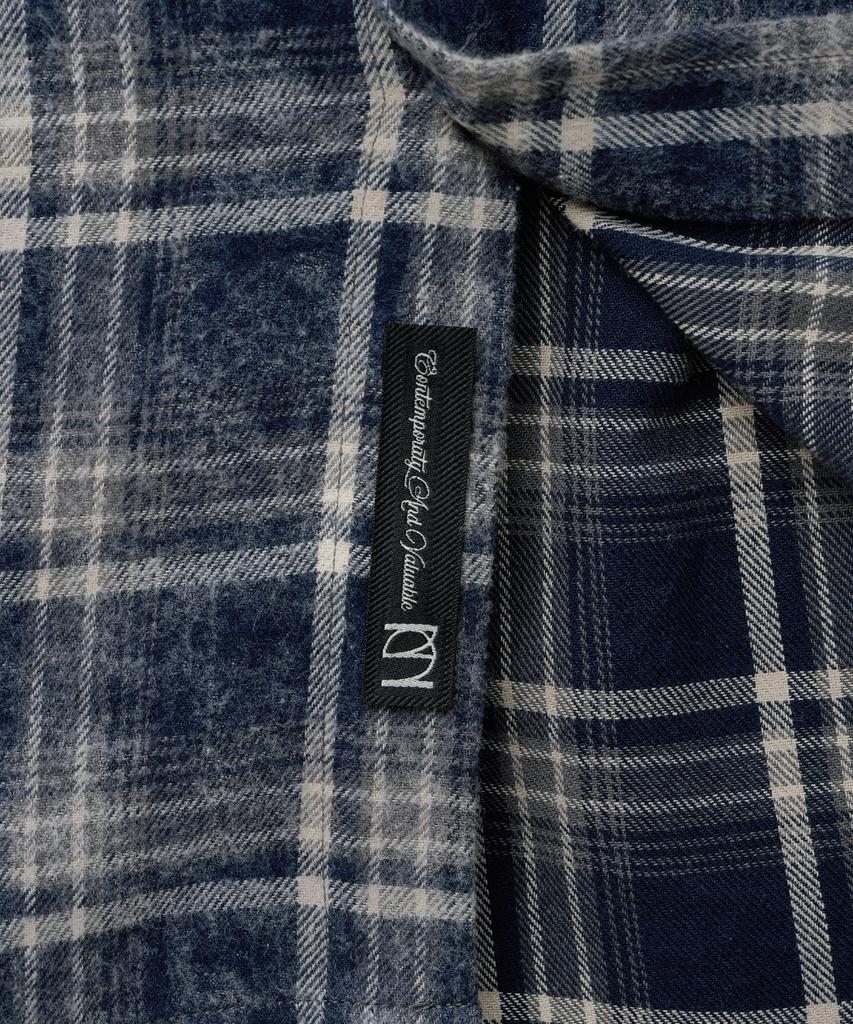 MINAV Printed Over Check Shirt [Blue]