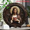 Металлическое Настенное Искусство Святейшее Сердце Иисуса Христа Религиозная Икона для Гостиной